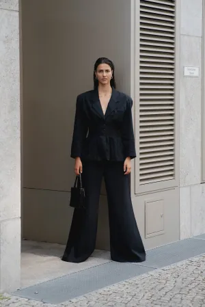 0060_VINTAGE 1960 BLACK WIDE LEG PANTS