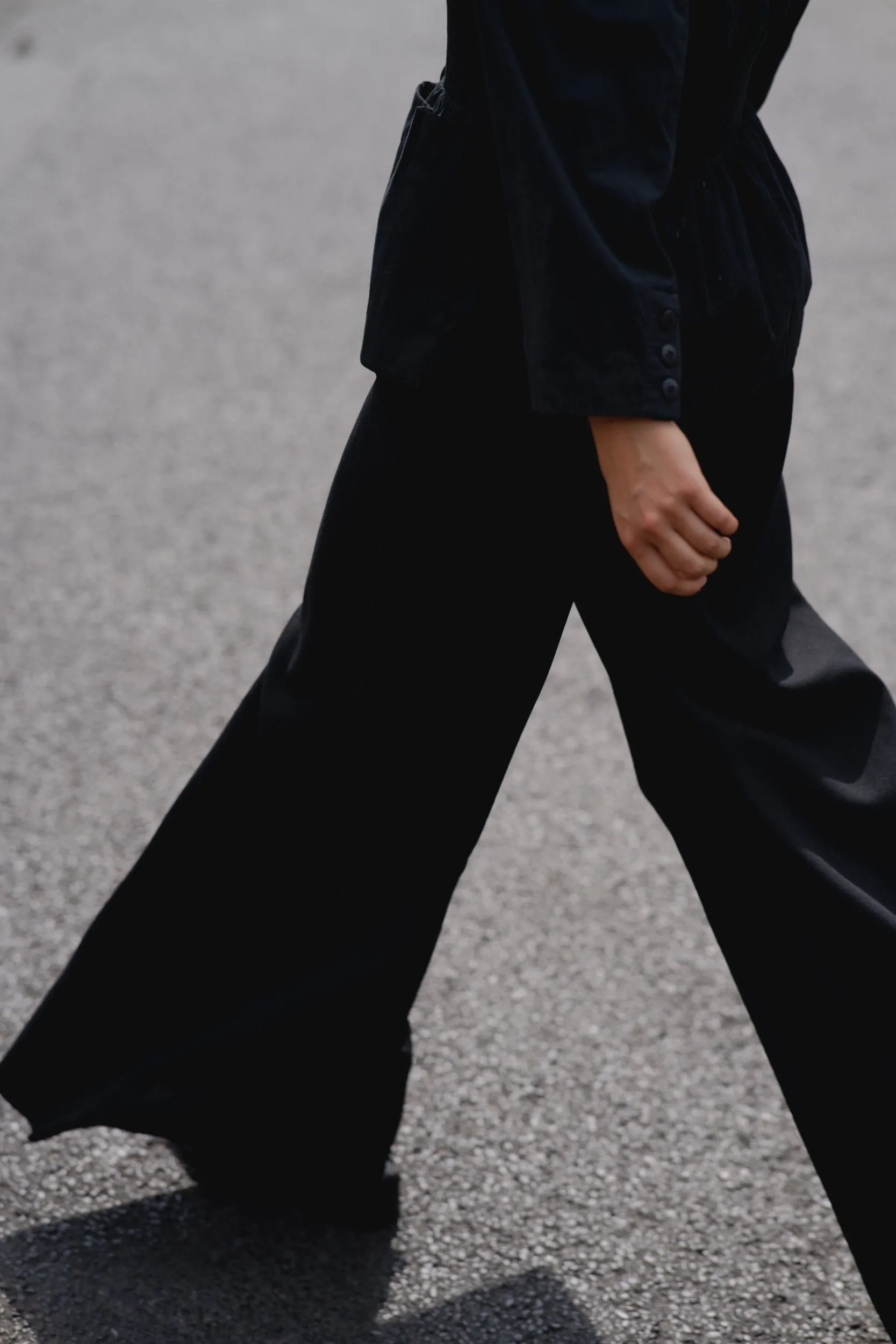 0060_VINTAGE 1960 BLACK WIDE LEG PANTS
