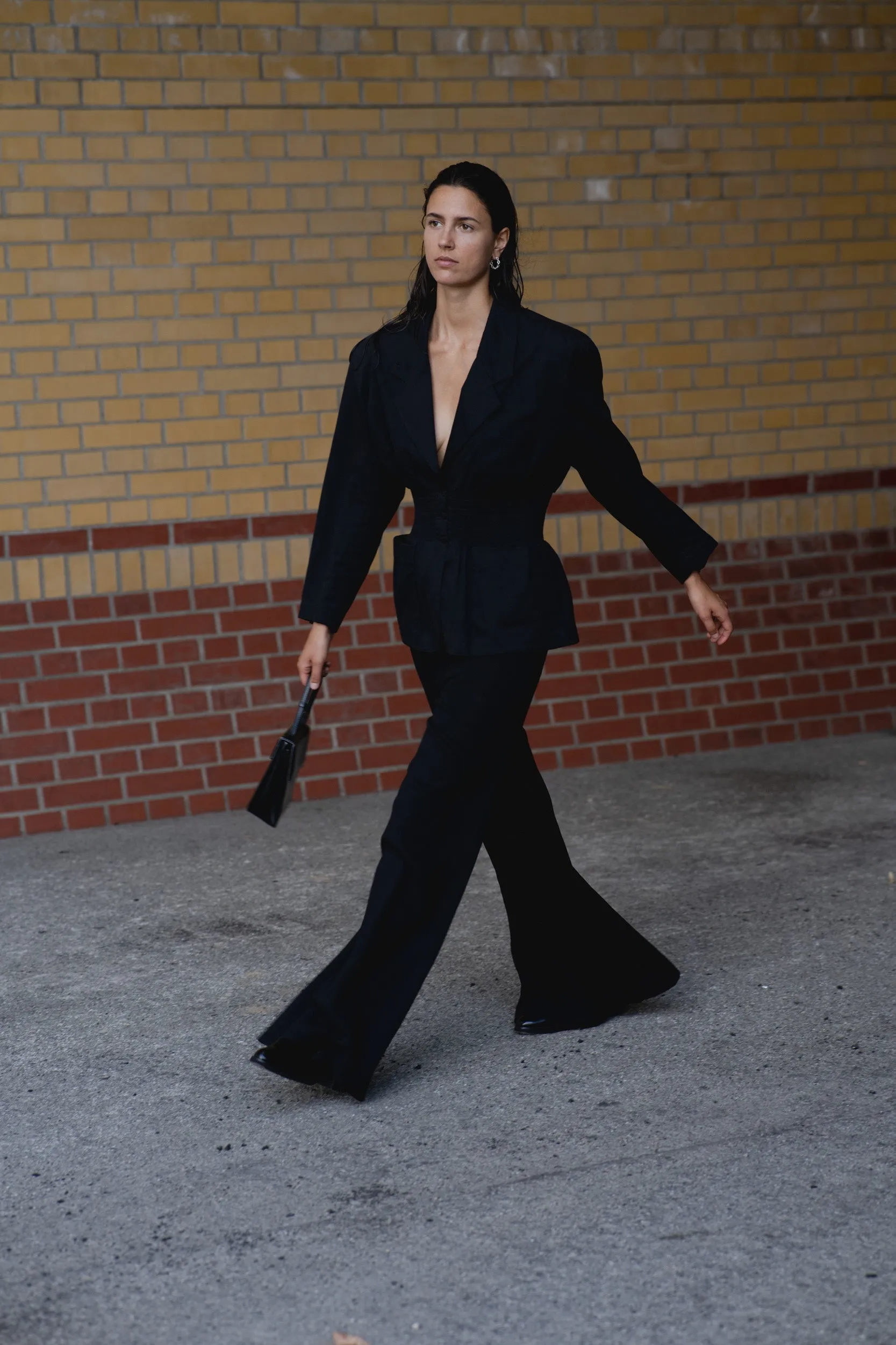 0060_VINTAGE 1960 BLACK WIDE LEG PANTS