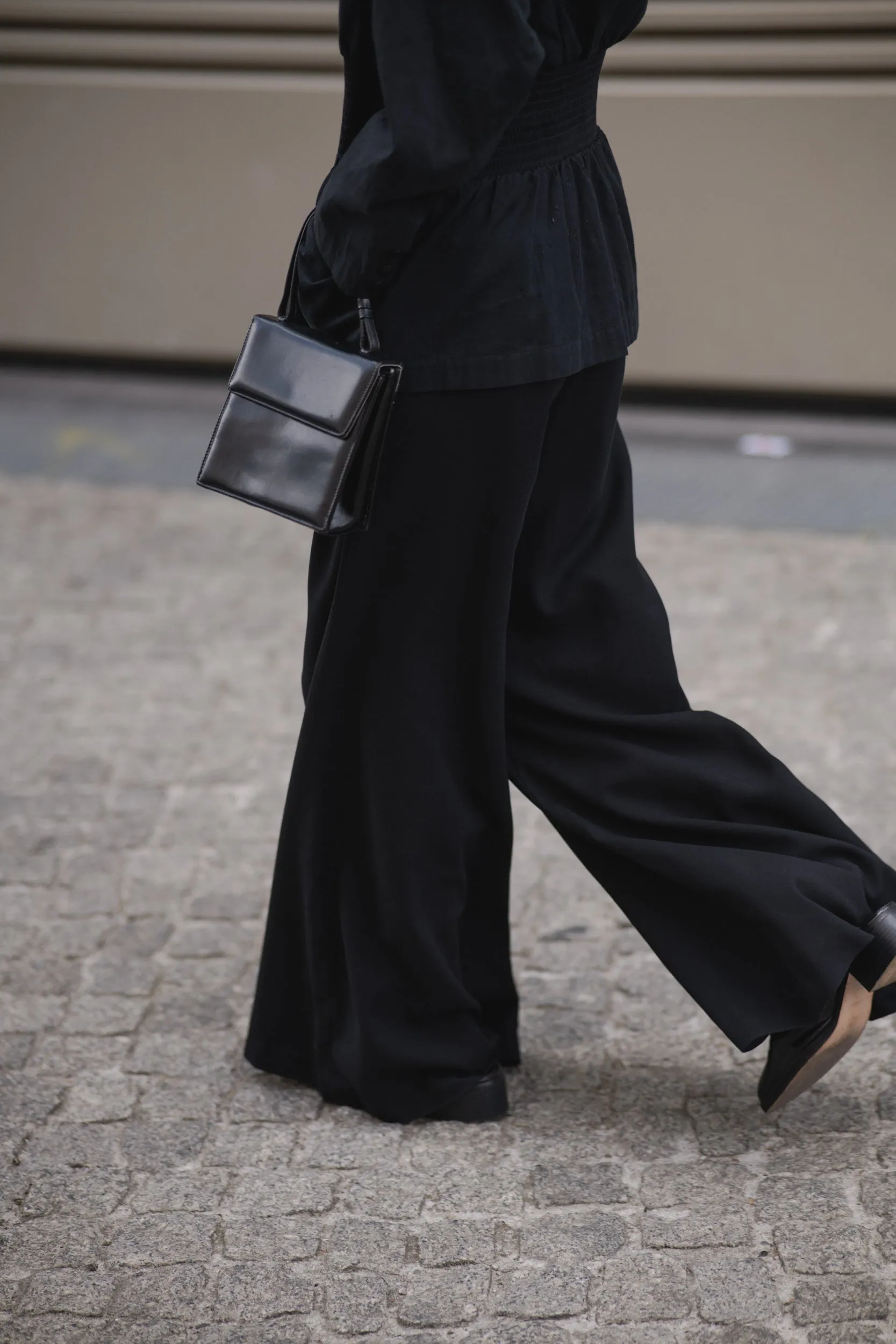 0060_VINTAGE 1960 BLACK WIDE LEG PANTS