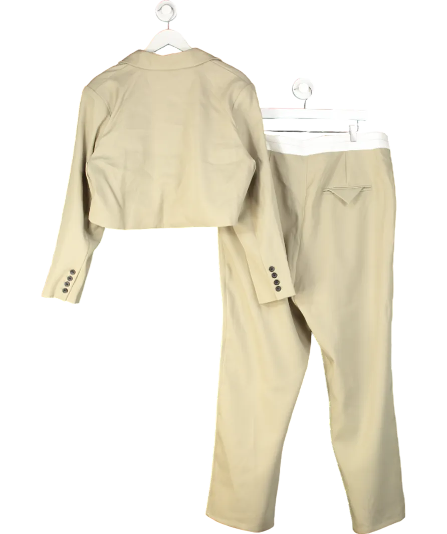 4th & Reckless Green 2-piece Cropped Blazer (UK 16) And Wide Leg Trouser suit UK 20