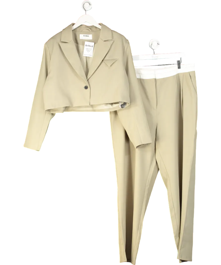 4th & Reckless Green 2-piece Cropped Blazer (UK 16) And Wide Leg Trouser suit UK 20