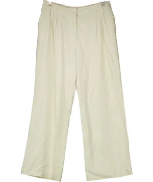 & Other Stories Cream Wide Leg Trousers UK 10