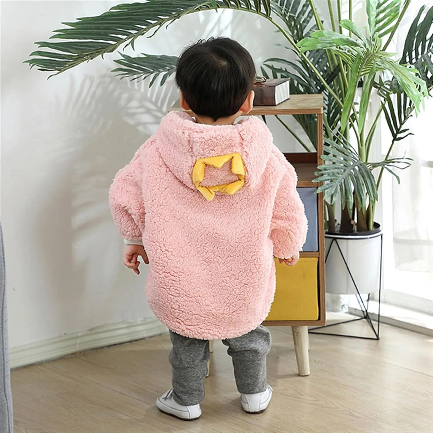 Baby Toddler Hooded Poncho Cape Cloak, Winter Faux Fur Jacket Children's Cover Cloak Car Seat Coat