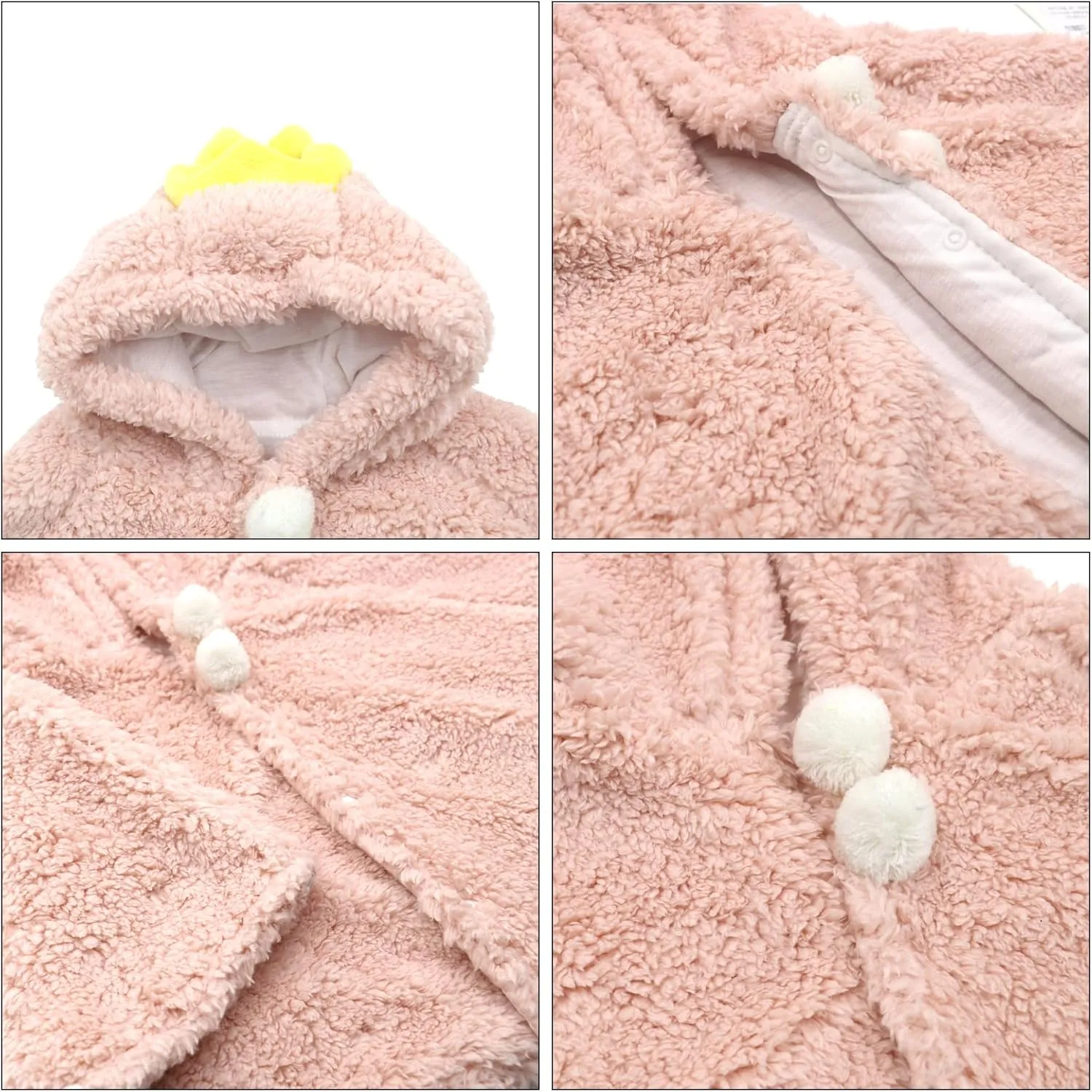 Baby Toddler Hooded Poncho Cape Cloak, Winter Faux Fur Jacket Children's Cover Cloak Car Seat Coat