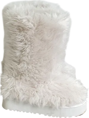 CAPE ROBBIN White Fluffy Faux Fur Boots UK 12 EU 46 👞