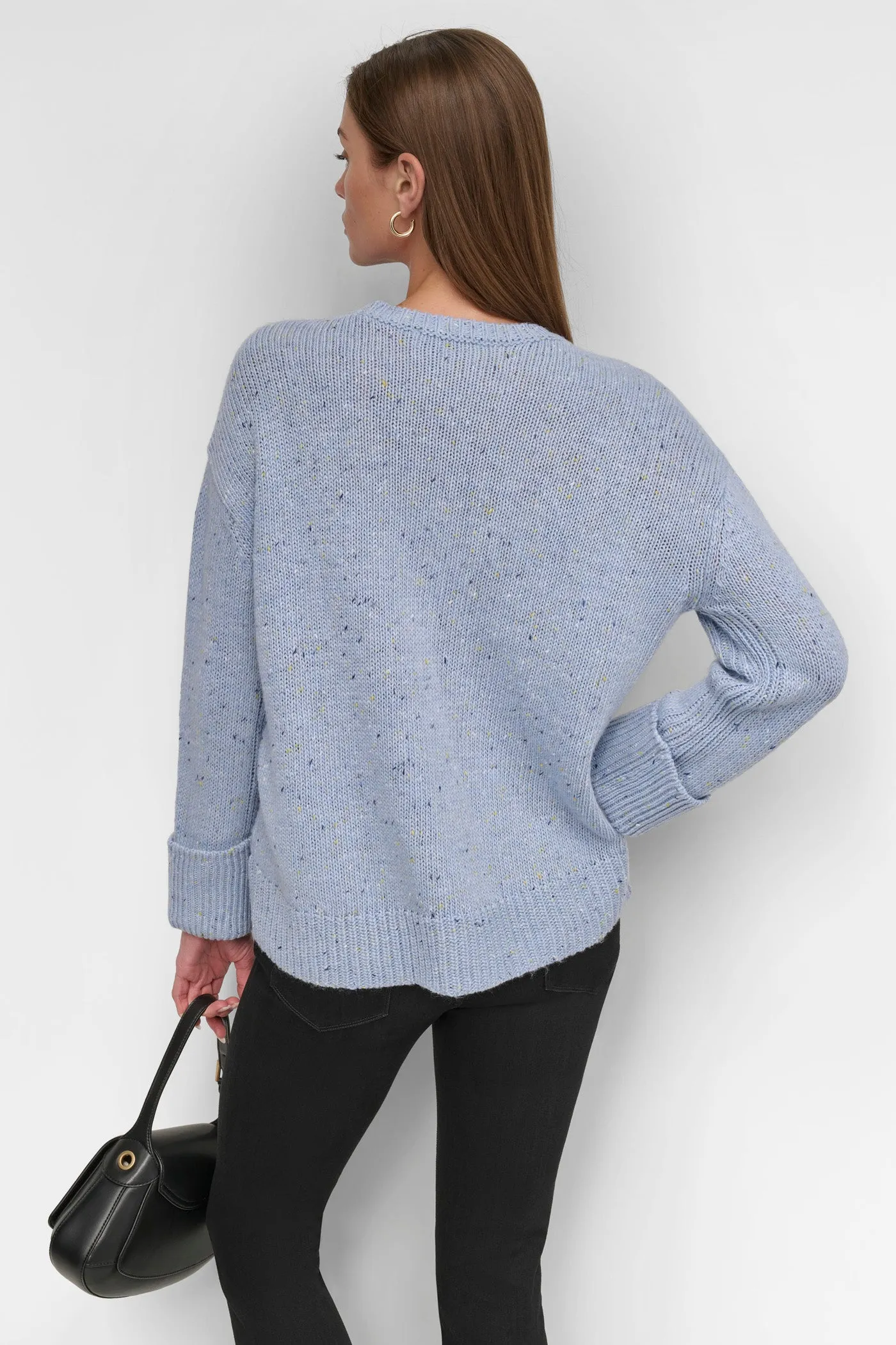 CHUNKY CREW NECK WITH HIGH LOW HEM
