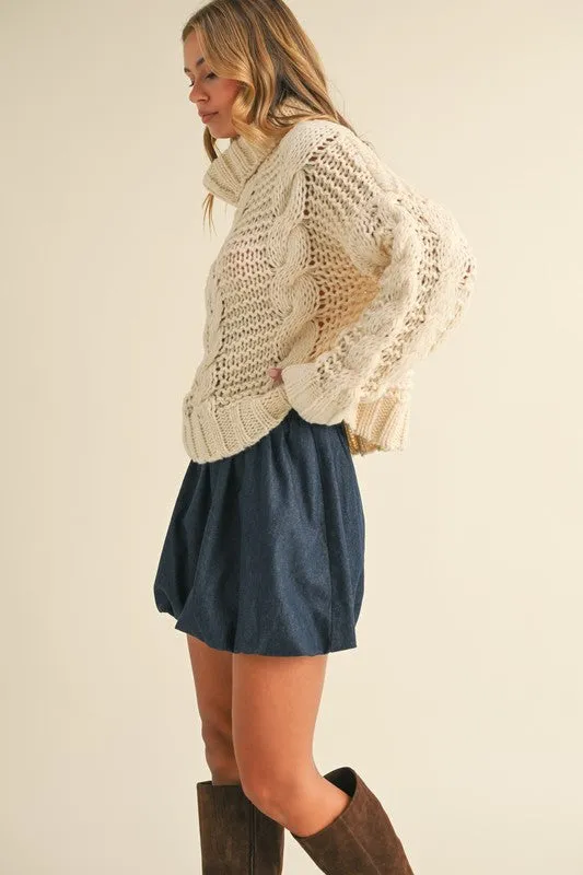 Chunky Knit Turtle Neck Sweater