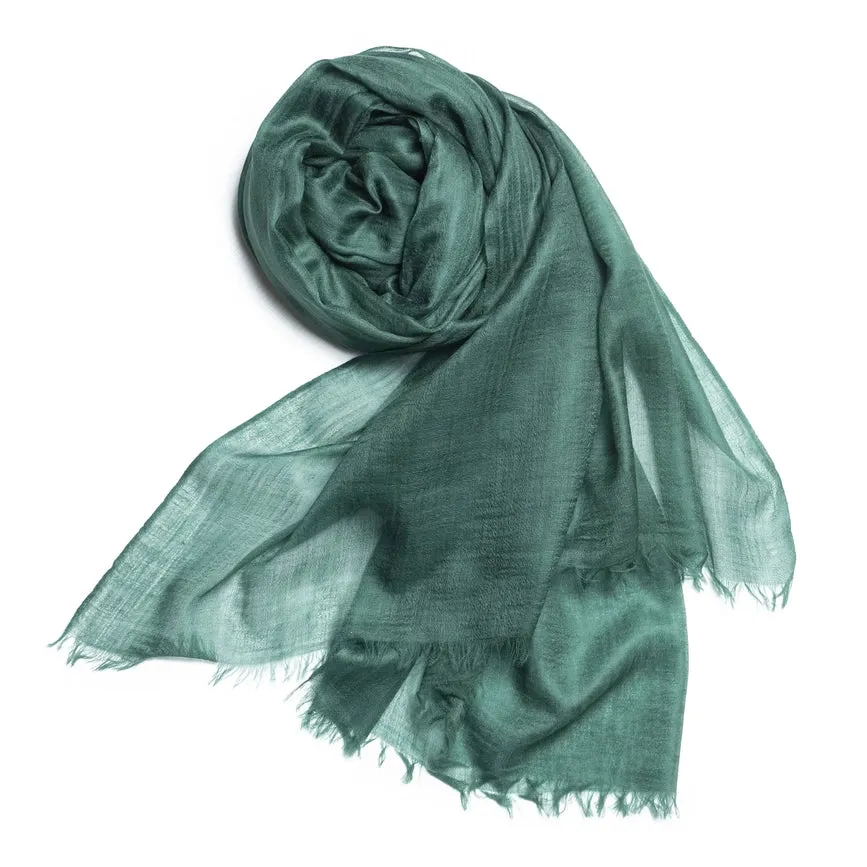 Florencia Ultra Thin Cashmere Shawl  Dark Green