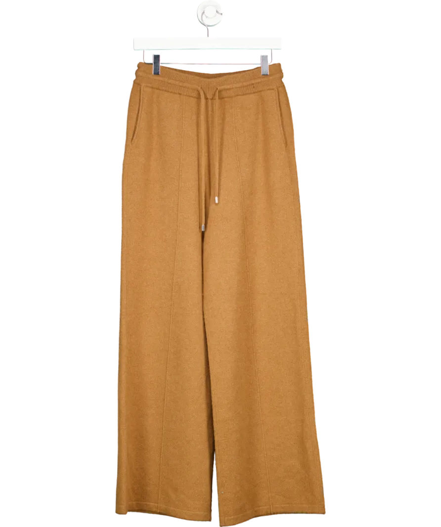 Lily Silk Brown Fluid Cashmere Sweatpants UK 12