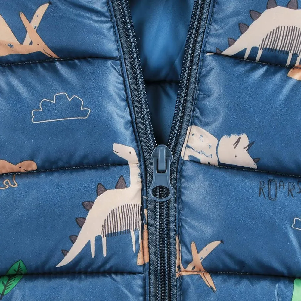 Little Surprise Box Green Hoodie Style Dino theme Winter Jacket/ Warmer for Toddlers & Kids
