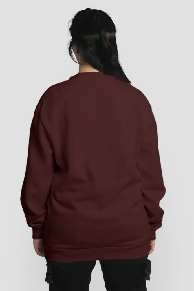 Maroon Oversized Sweatshirt for women