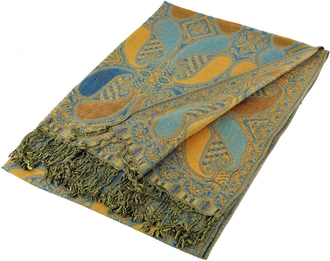 PASKMLNA Reversible Paisley Pashmina Shawl Wrap Elegant Colors