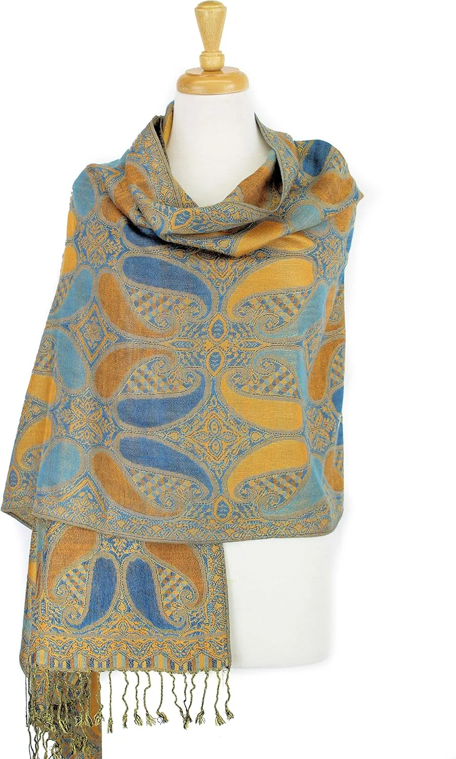 PASKMLNA Reversible Paisley Pashmina Shawl Wrap Elegant Colors
