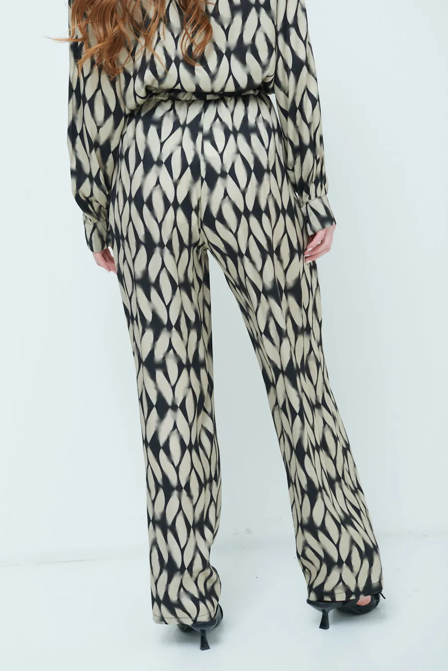 Wide-leg patterned trousers wholesale