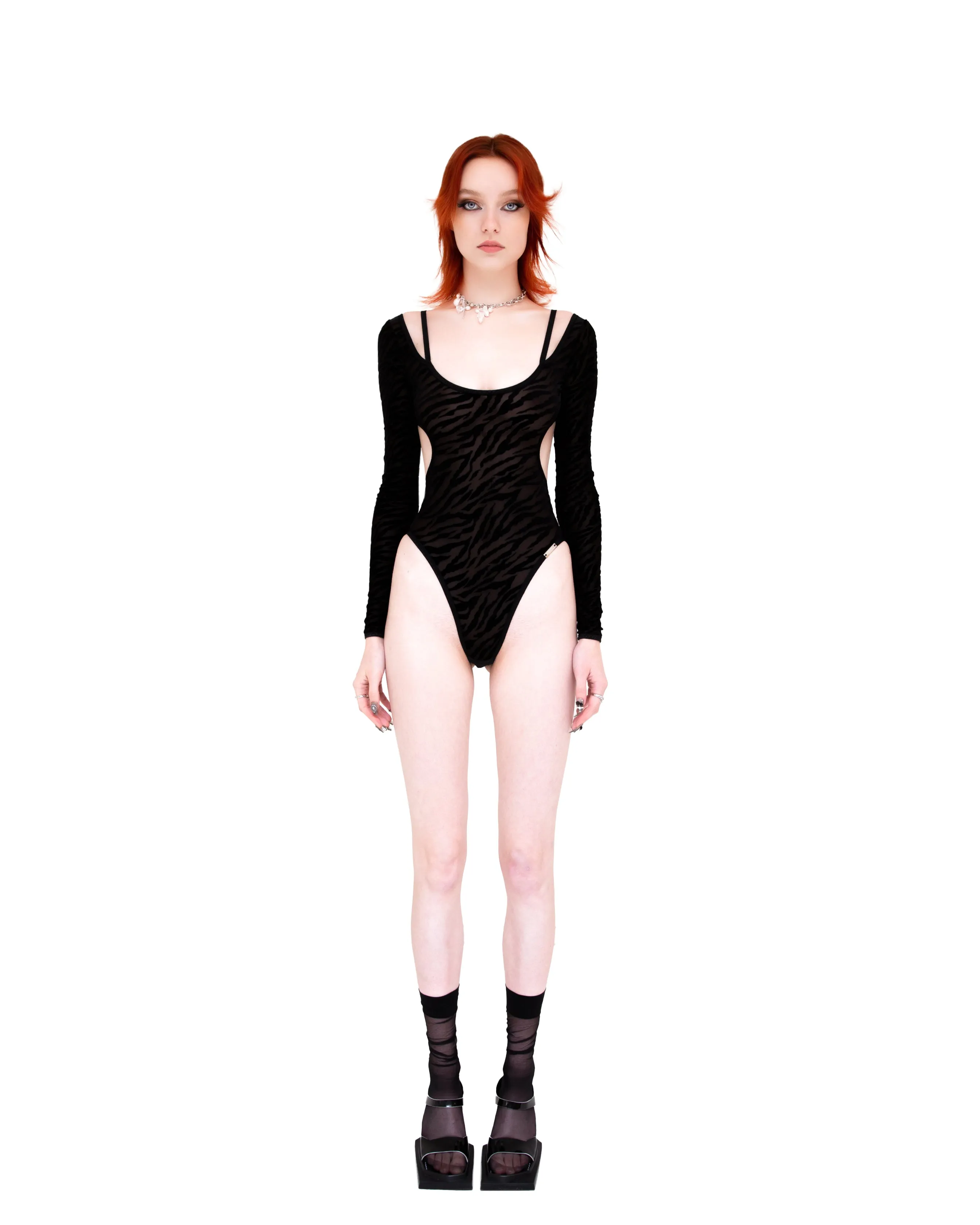 Zebra Flock bodysuit